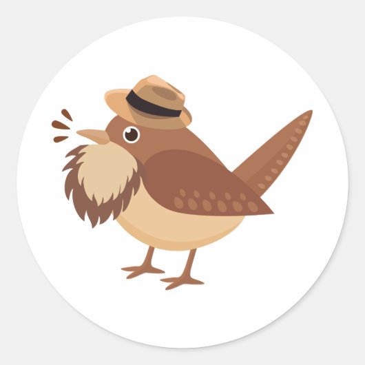 Bearding Vogel met Bruine Baard Sticker (Voorkant)