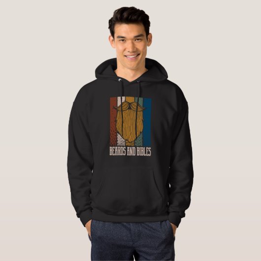 Beards and Bibles Motivational Quote Christian Ins Hoodie (Voorkant volledig)