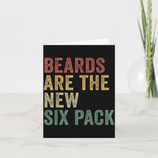 Beards Are The New Six Pack Funny Bearded Men  Kaart (Voorkant)