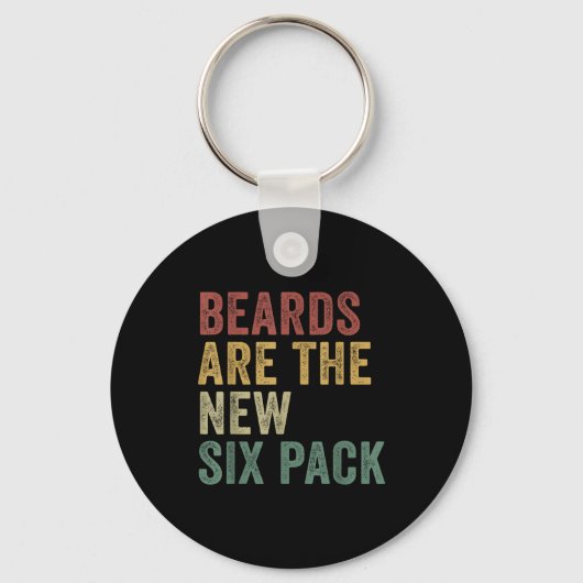 Beards Are The New Six Pack Funny Bearded Men  Sleutelhanger (Voorkant)