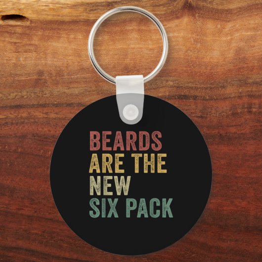 Beards Are The New Six Pack Funny Bearded Men  Sleutelhanger (Voorkant)
