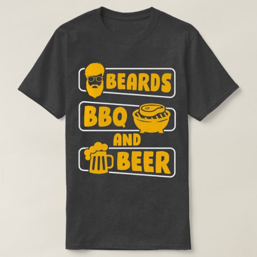Beards Bbq Beer Full Beards Beard T-shirt (Design voorkant)