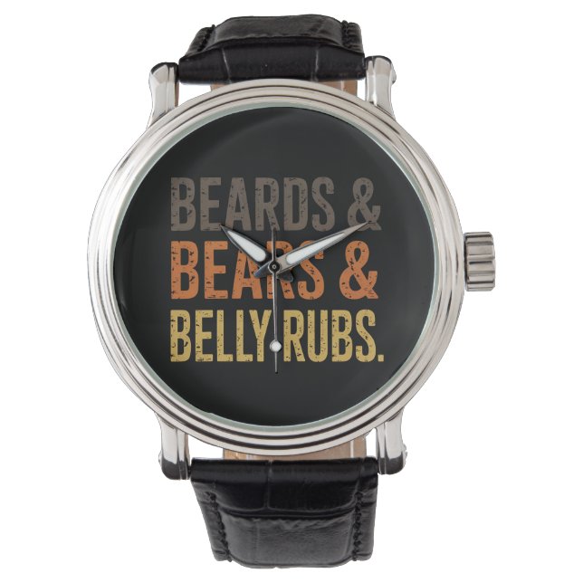 Beards Beren Belly Rubs LGBTQ Gay Pride Ally Horloge (Voorkant)