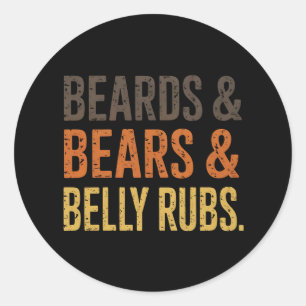 Beards Beren Belly Rubs LGBTQ Gay Pride Ally Ronde Sticker