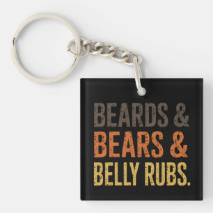 Beards Beren Belly Rubs LGBTQ Gay Pride Ally Sleutelhanger