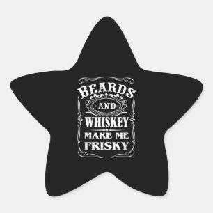 Beards en Whiskey maken me een risky grappige prij Ster Sticker