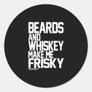 Beards en whiskey maken me risky ronde sticker