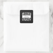 Beardsley Acanthus Leaf Bookplate Vierkante Sticker (Tas)