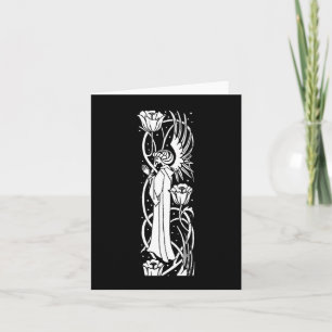 Beardsley Angel & Poppies Note Kaart