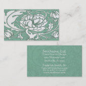 Beardsley Art Nouvea Peony Standard Visitekaartje (Voorkant / Achterkant)