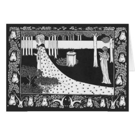 Beardsley Art Nouveau Black en White Woman