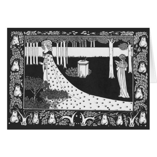 Beardsley Art Nouveau Black en White Woman (Voorkant Horizontaal)