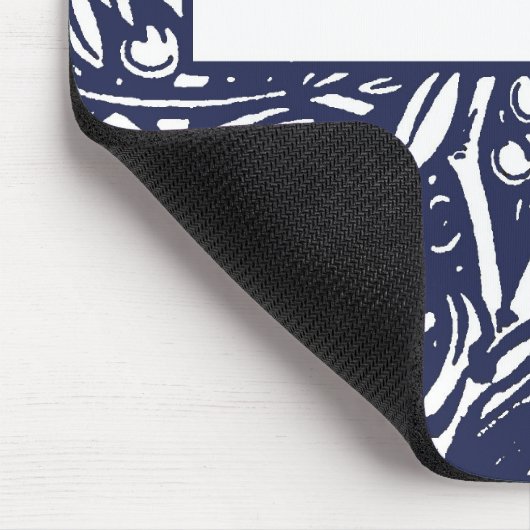 Beardsley Art Nouveau Monogram Mousepad Muismat (Hoek)