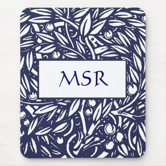 Beardsley Art Nouveau Monogram Mousepad Muismat (Voorkant)