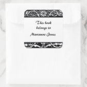 Beardsley Border Elegante Bookplate Vierkante Sticker (Tas)