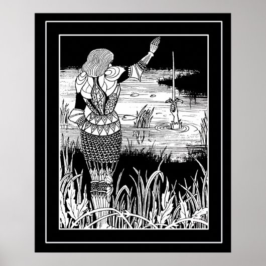 Beardsley Excalibur & Knight Art Poster (Voorkant)