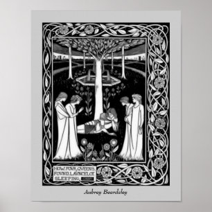Beardsley Four Queens Lancelot  Art Poster