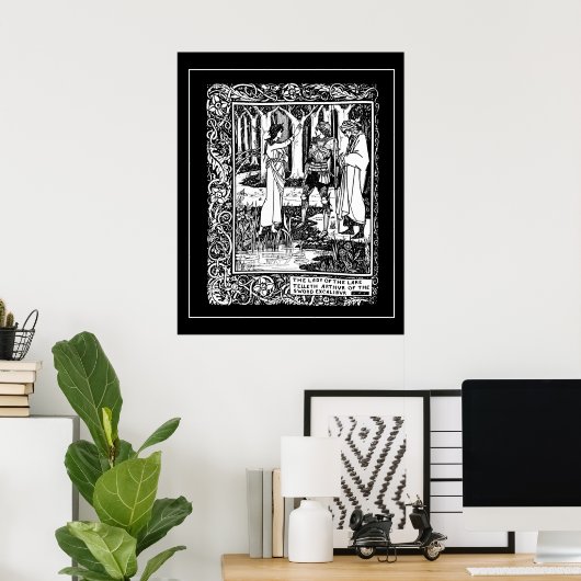 Beardsley King Arthur Excalibur Poster (Thuiskantoor)