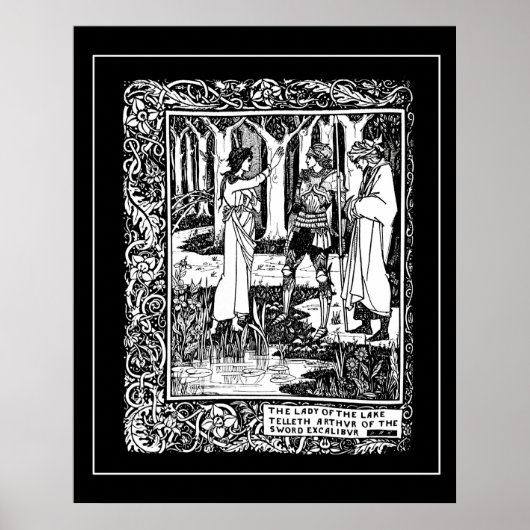 Beardsley King Arthur Excalibur Poster (Voorkant)