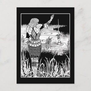 Beardsley Knight Excalibur Post Card Briefkaart