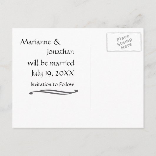 Beardsley Knight & Lady Save the Date Briefkaart (Achterkant)