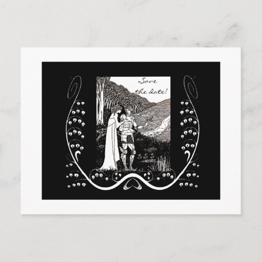 Beardsley Knight & Lady Save the Date Briefkaart (Voorkant)