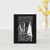 Beardsley Lady & Peacocks Note Card Kaart (Gele Bloem)