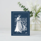 Beardsley Lady & Sunflower Post Card Briefkaart (Staand voorkant)