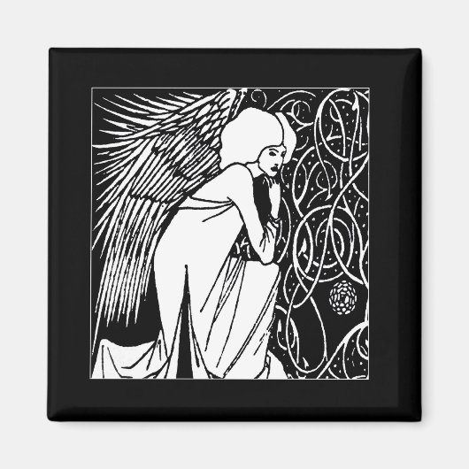 Beardsley Nouveau Angel Magneet (Voorkant)