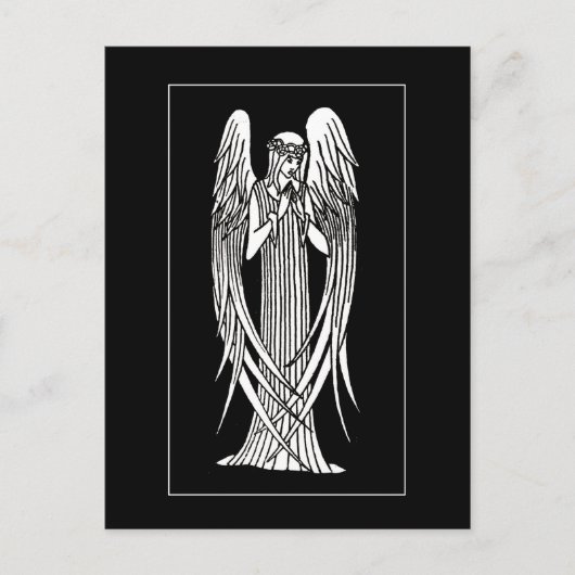 Beardsley Nouveau Angel Post Card Briefkaart (Voorkant)