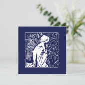 Beardsley Nouveau Engel Kerstkaarten Feestdagenkaart (Staand voorkant)