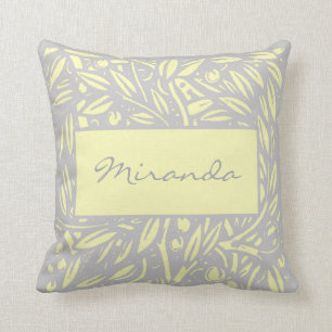 Beardsley Nouveau Garden Border Monogram Pillow Kussen