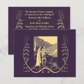 Beardsley Nouveau Knight & Lady Wedding Invitation Kaart (Voorkant / Achterkant)
