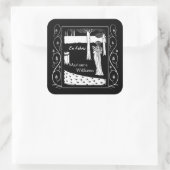 Beardsley Nouveau Lady Reader Bookplate Vierkante Sticker (Tas)