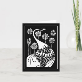 Beardsley Nouveau Peacock Note Kaart