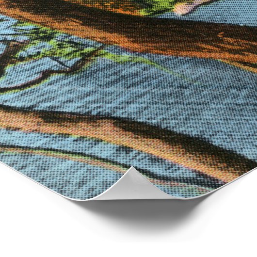 Beardsley Park Uitzicht van de Stone Bridge Poster (Hoek)