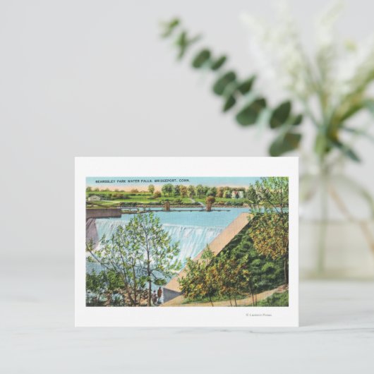 Beardsley Park Water Herfsten Scene Briefkaart (Staand voorkant)