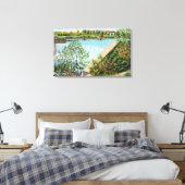 Beardsley Park Water Herfsten Scene Canvas Afdruk (Insitu (Slaapkamer))