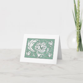 Beardsley Peony Art Nouveau Note-kaarten Kaart