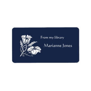 Beardsley Poppies Bookplate Etiket