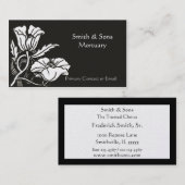 Beardsley Poppies Elegant Mortuary Visitekaartje (Voorkant / Achterkant)