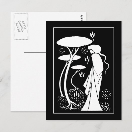Beardsley Sorceress LeFay Post Card Briefkaart (Voorkant / Achterkant)