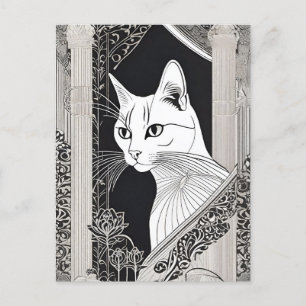 Beardsley Style Cat Briefkaart