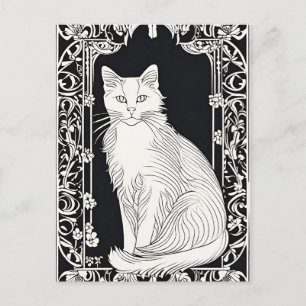 Beardsley Style Cat Briefkaart