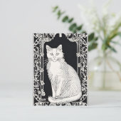 Beardsley Style Cat Briefkaart (Staand voorkant)