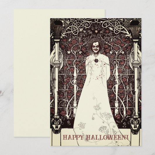 Beardsleyan Happy Halloween Wenskaart Feestdagenkaart (Voorkant / Achterkant)