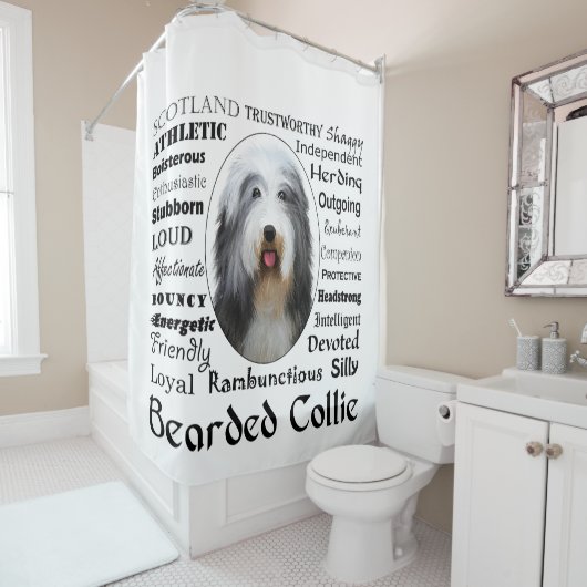 Beared Collie Shower Curtain Douchegordijn (In situ)