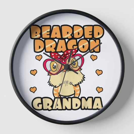Beared Dragon Oma Wandklok (Voorkant)