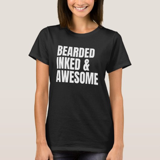 BEARED INKED & GEWELDIGE Tattooed papa's Da T-shirt (Voorkant)