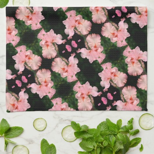 Beared Iris-ventilator in Abstract perspatroon Theedoek (Gevouwen)